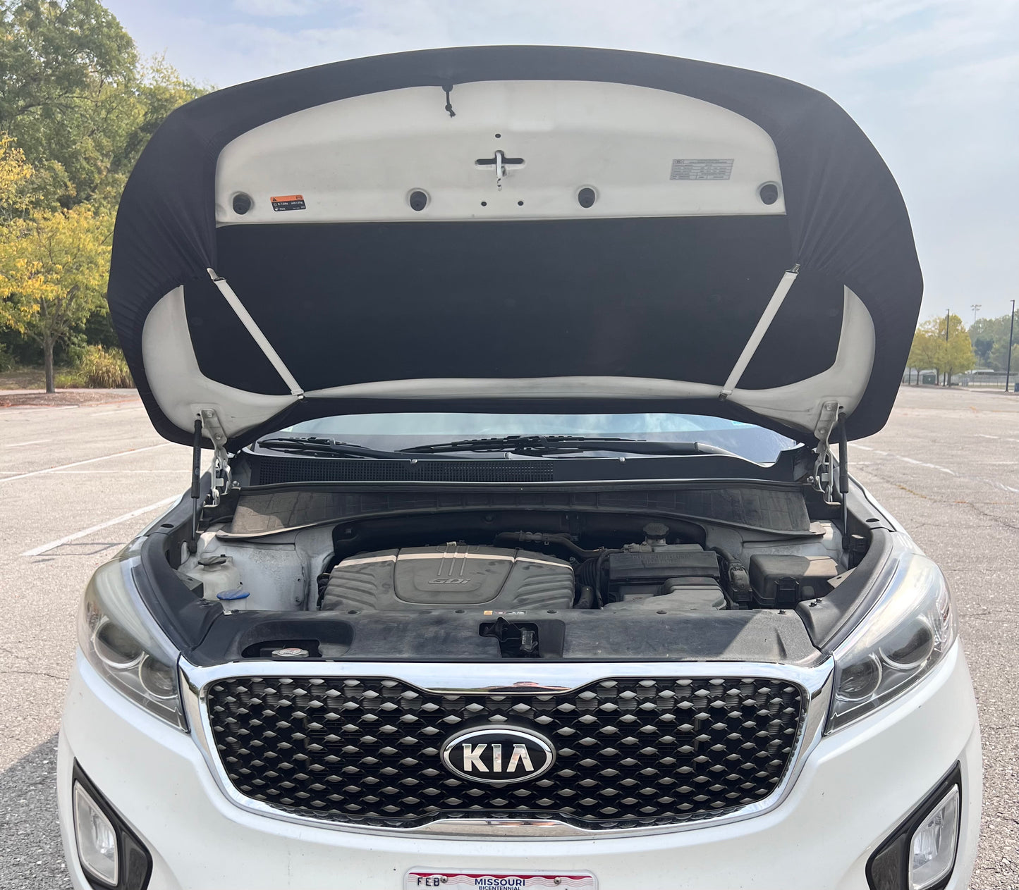 Red, White and Black Chiefs Car Hood Cover