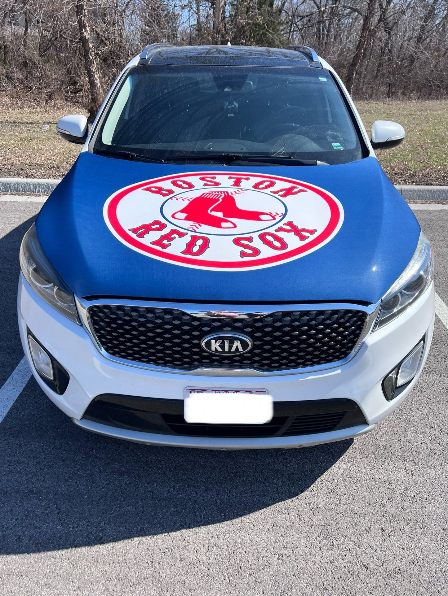 Boston Red Sox Car Hood Cover