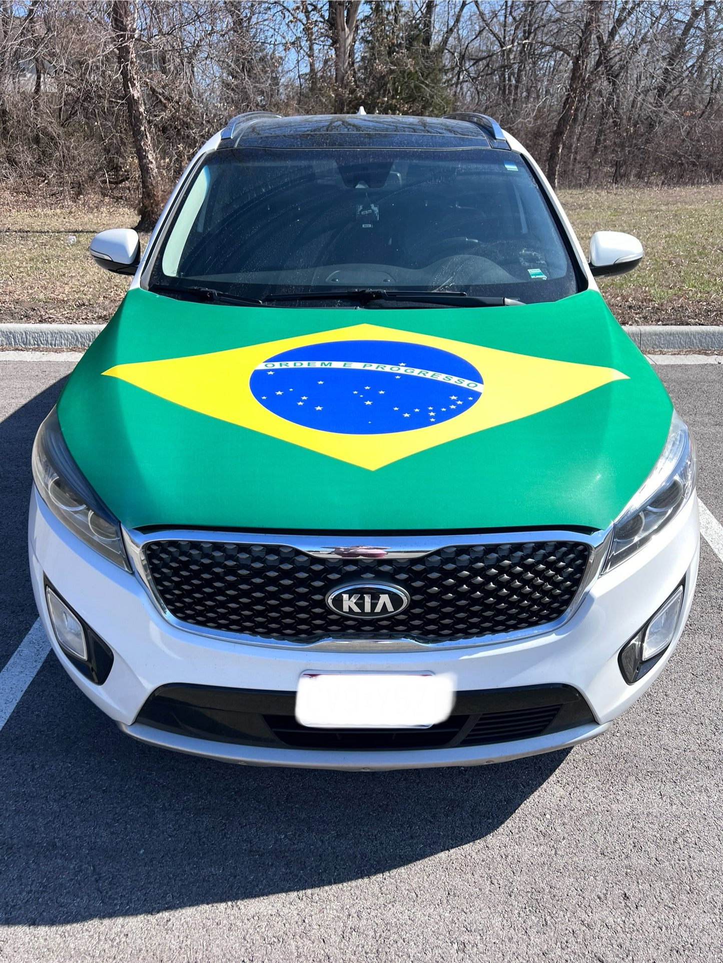 Brazil Flag Car Hood Cover