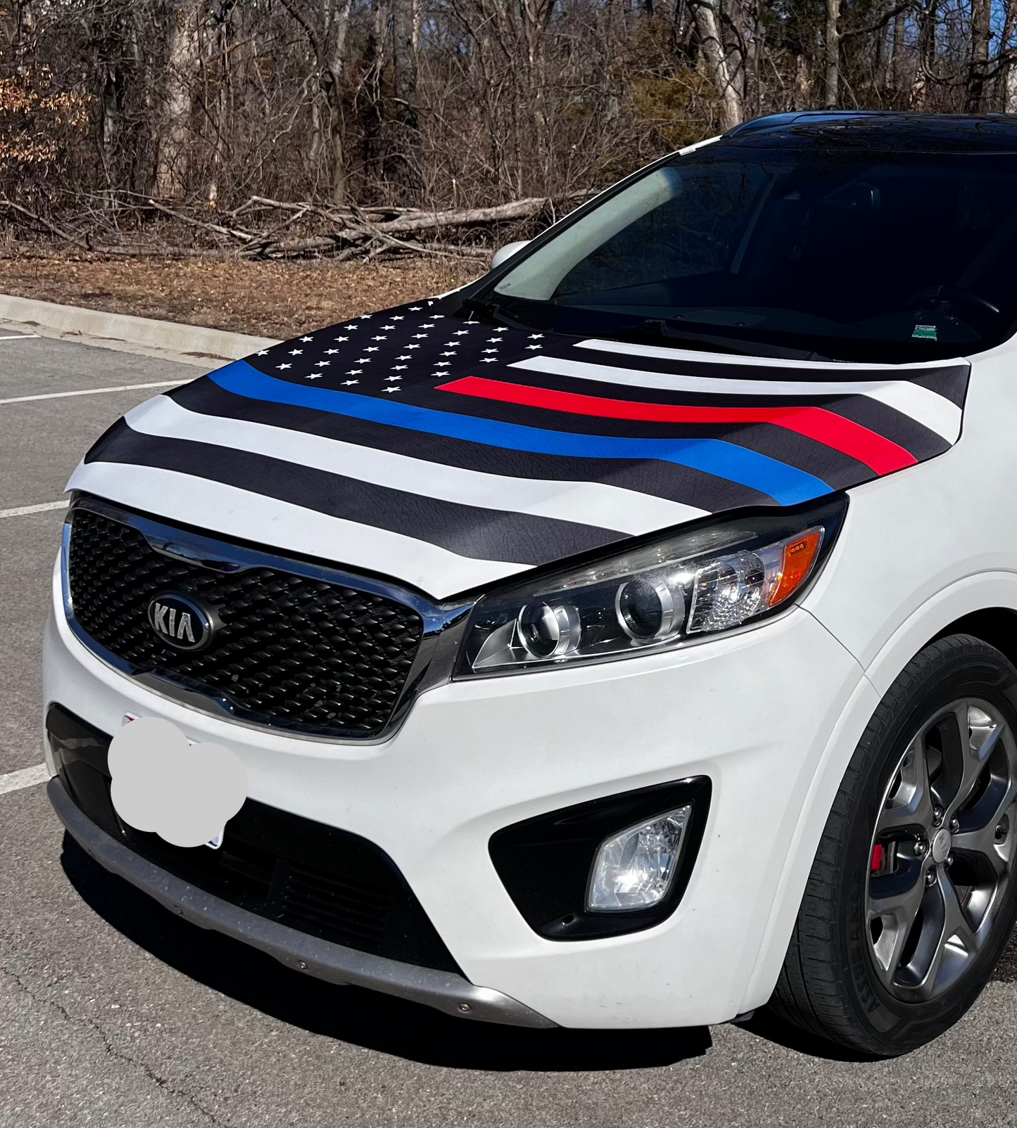 First Responders Flag Car Hood Cover