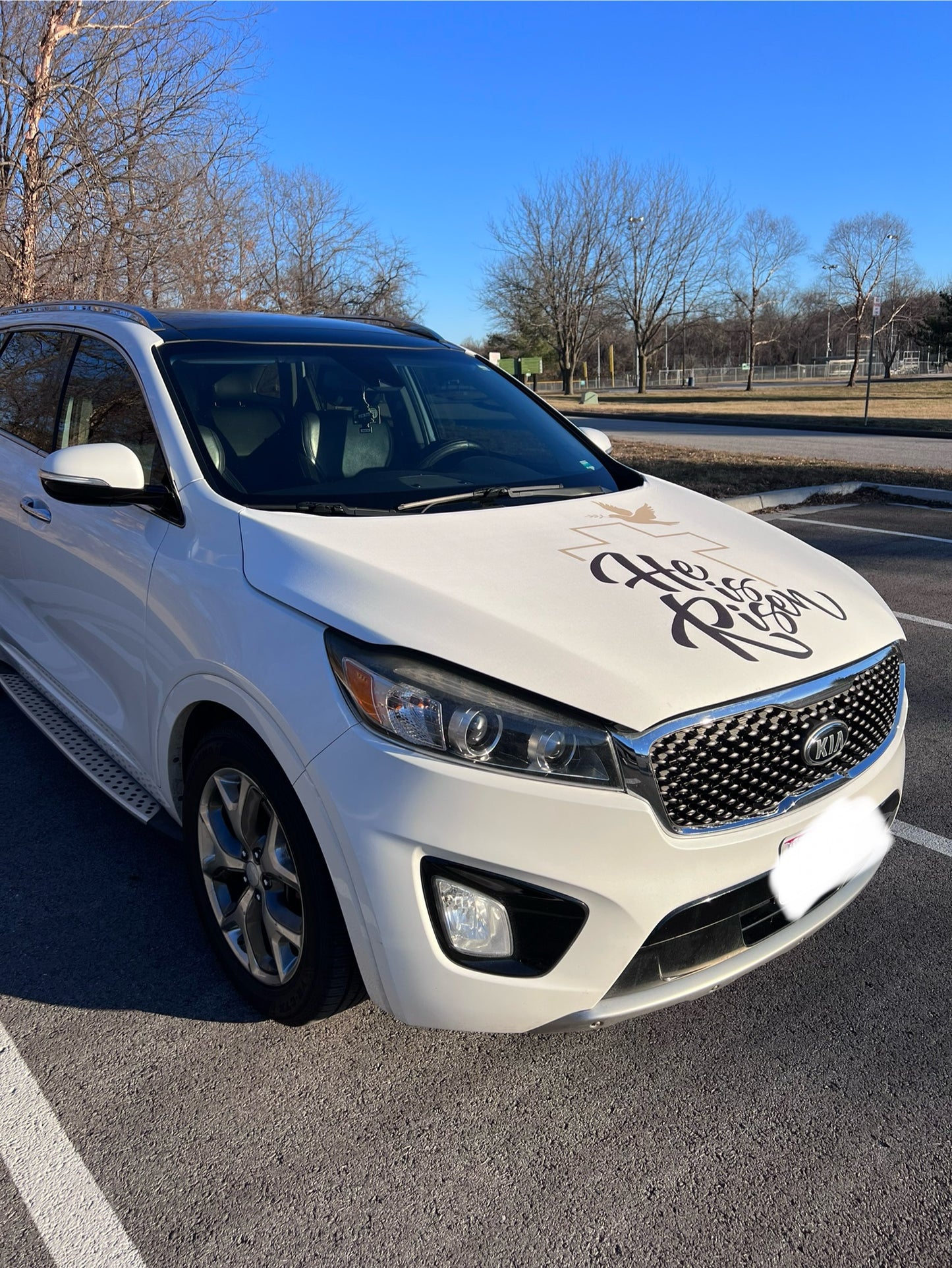 He Is Risen Easter Car Hood Cover