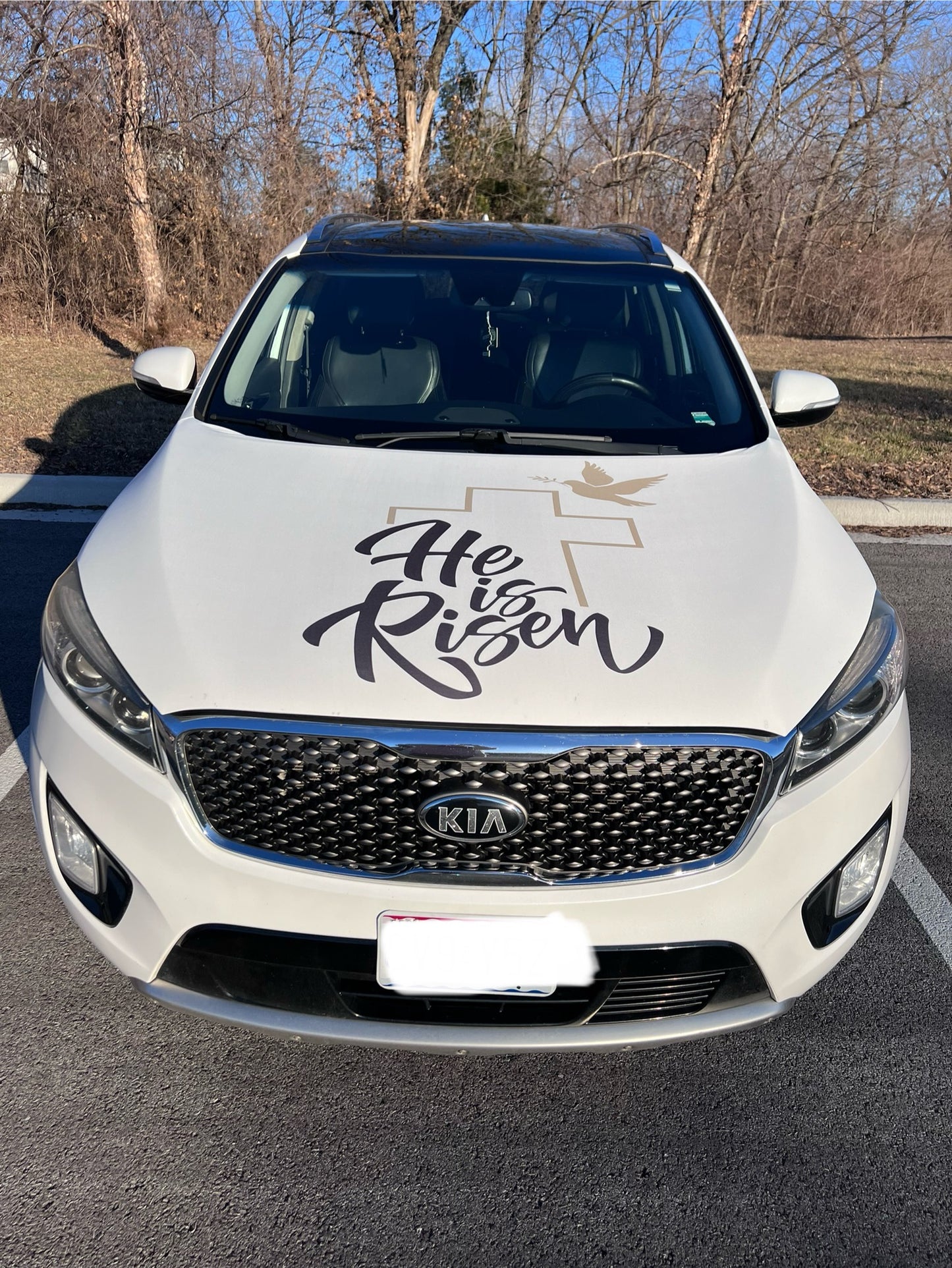 He Is Risen Easter Car Hood Cover