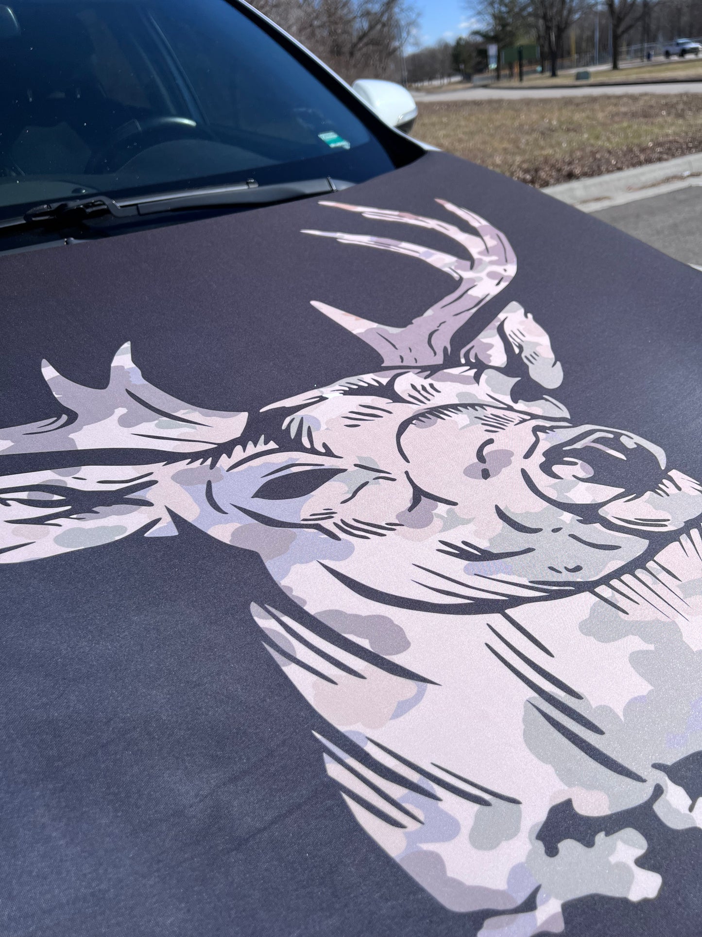 Camo Buck Car Hood Cover