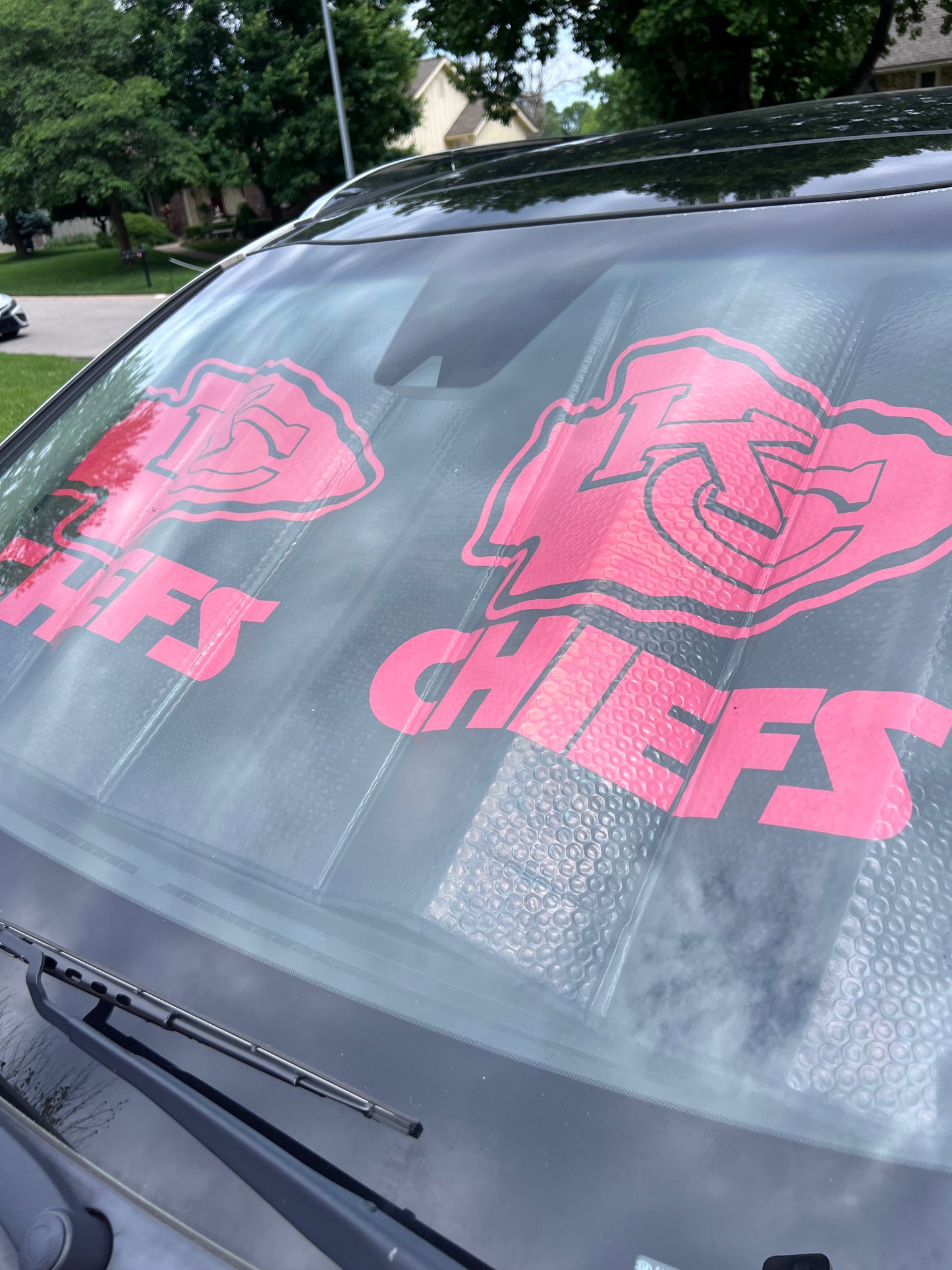 Black and Red Windshield Sun Visor