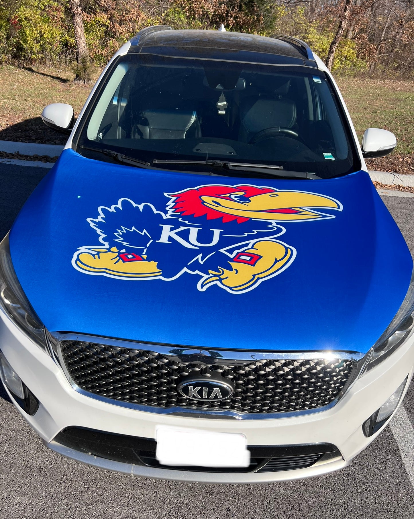 KU Jayhawks Car Hood Cover