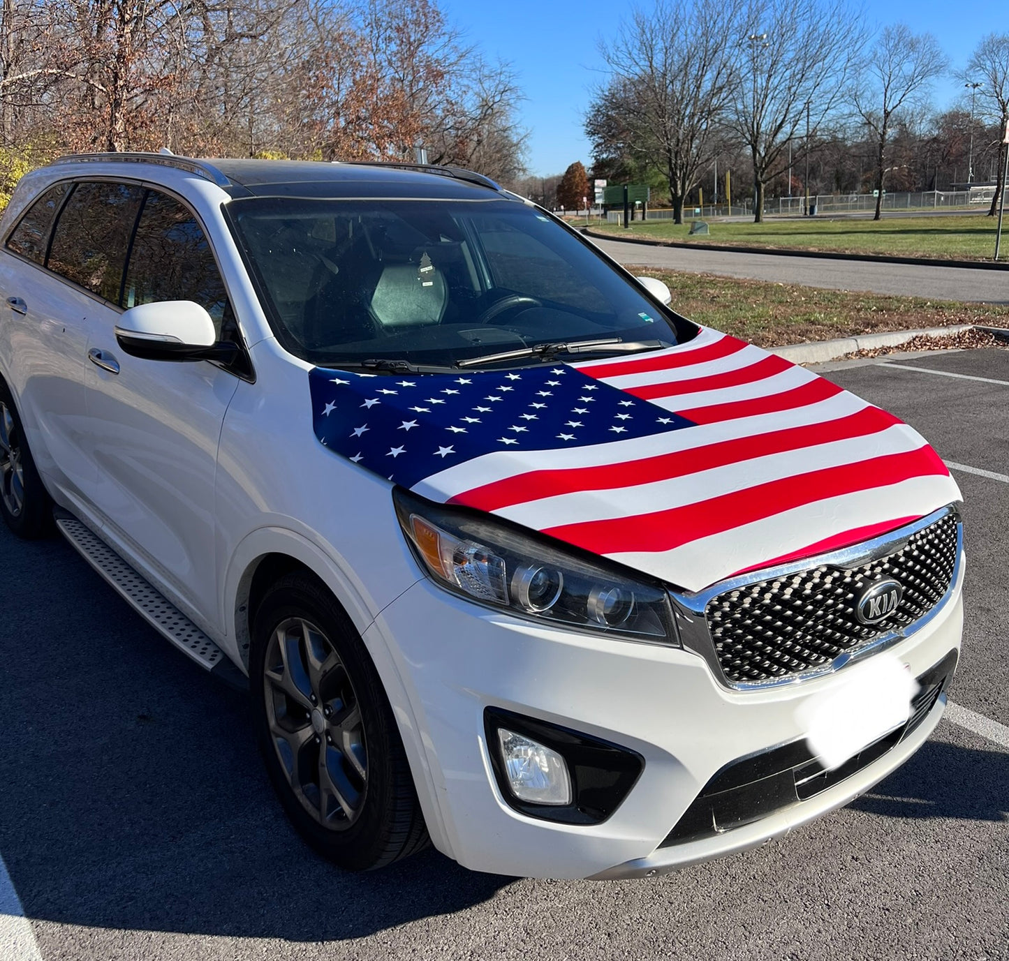 American Flag Car Hood Cover