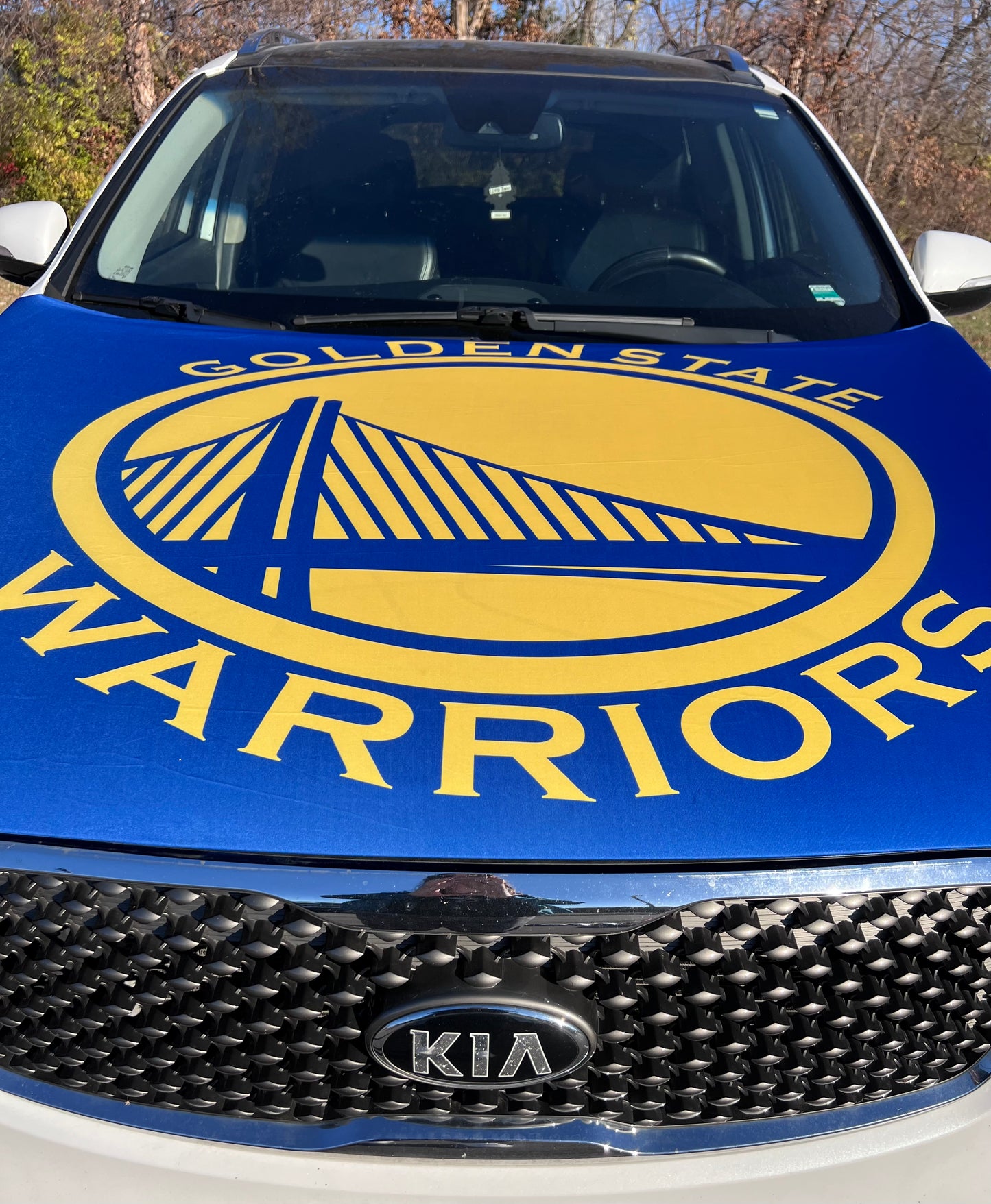 Golden State Warriors Basketball Car Hood Cover