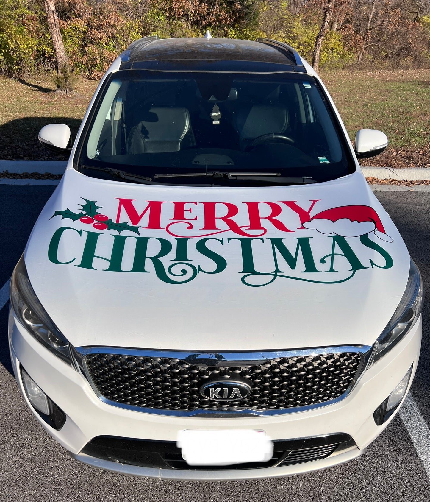 Merry Christmas Car Hood Cover