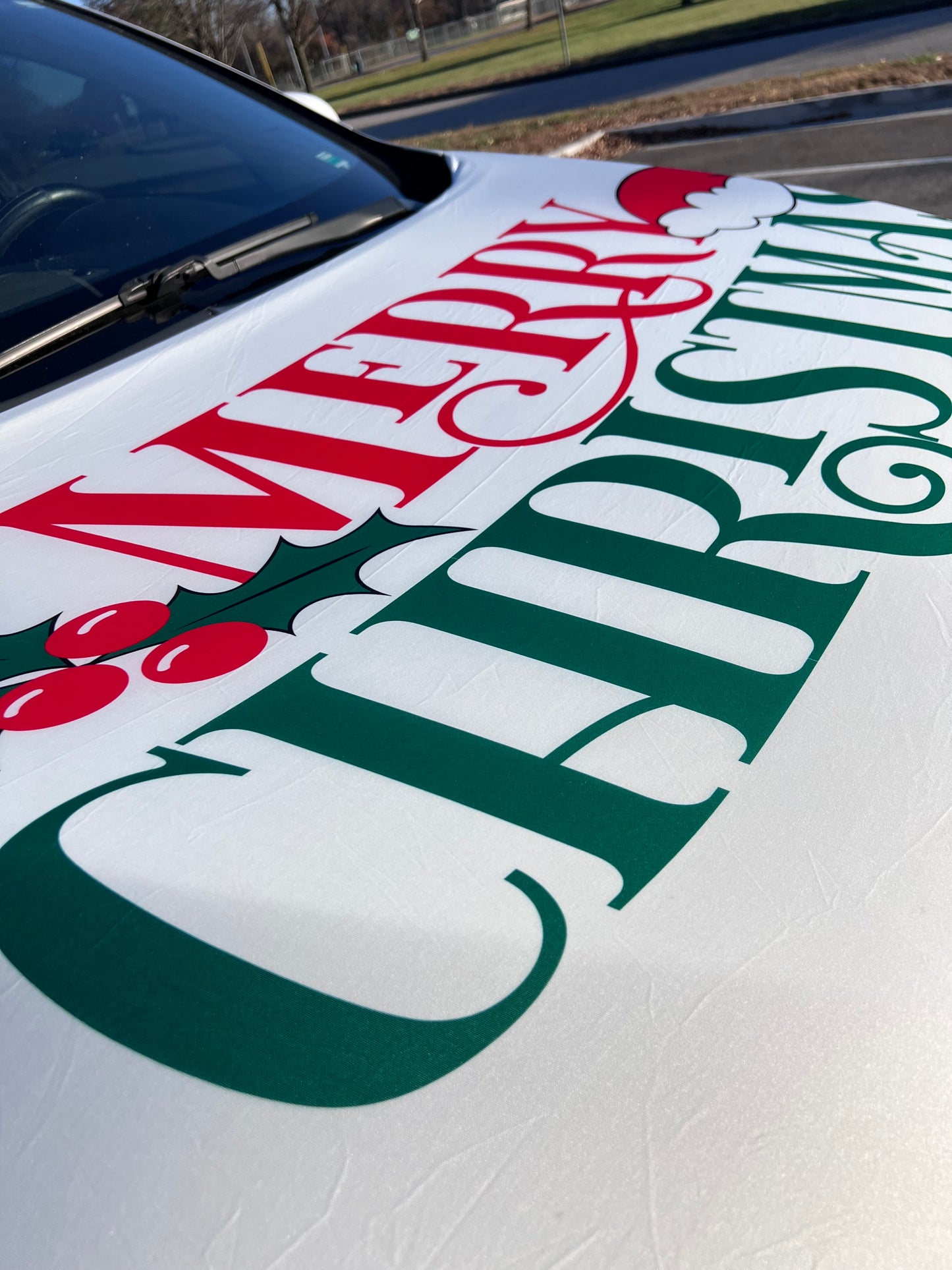Merry Christmas Car Hood Cover