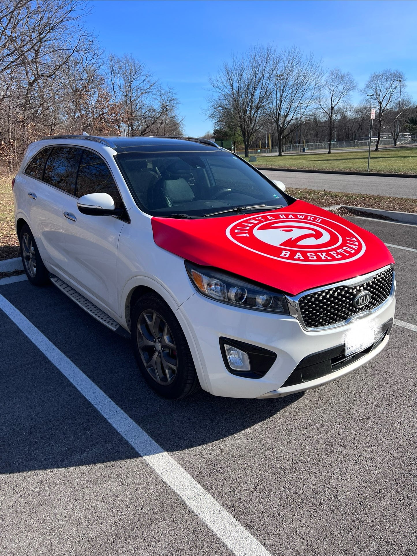Atlanta Hawks Basketball Car Hood Cover