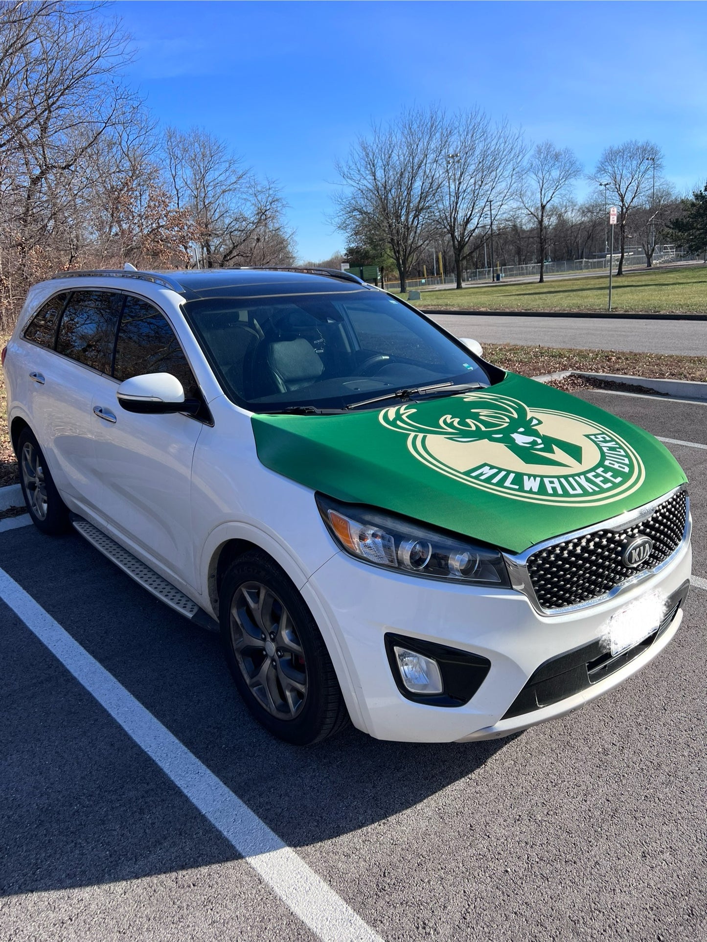 Milwaukee Bucks Basketball Car Hood Cover