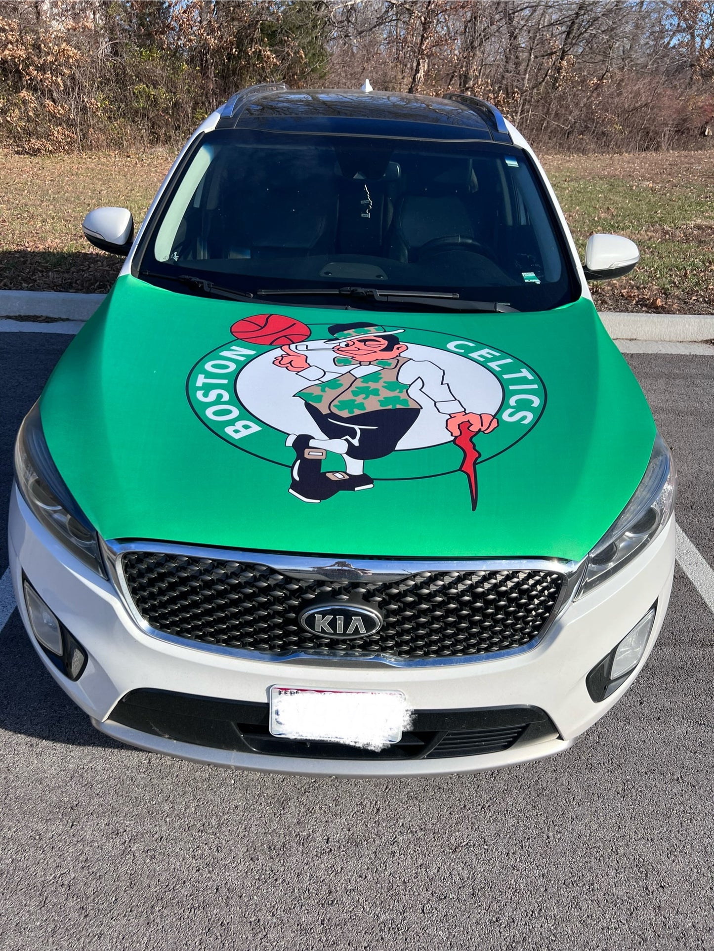 Boston Celtics Basketball Car Hood Cover