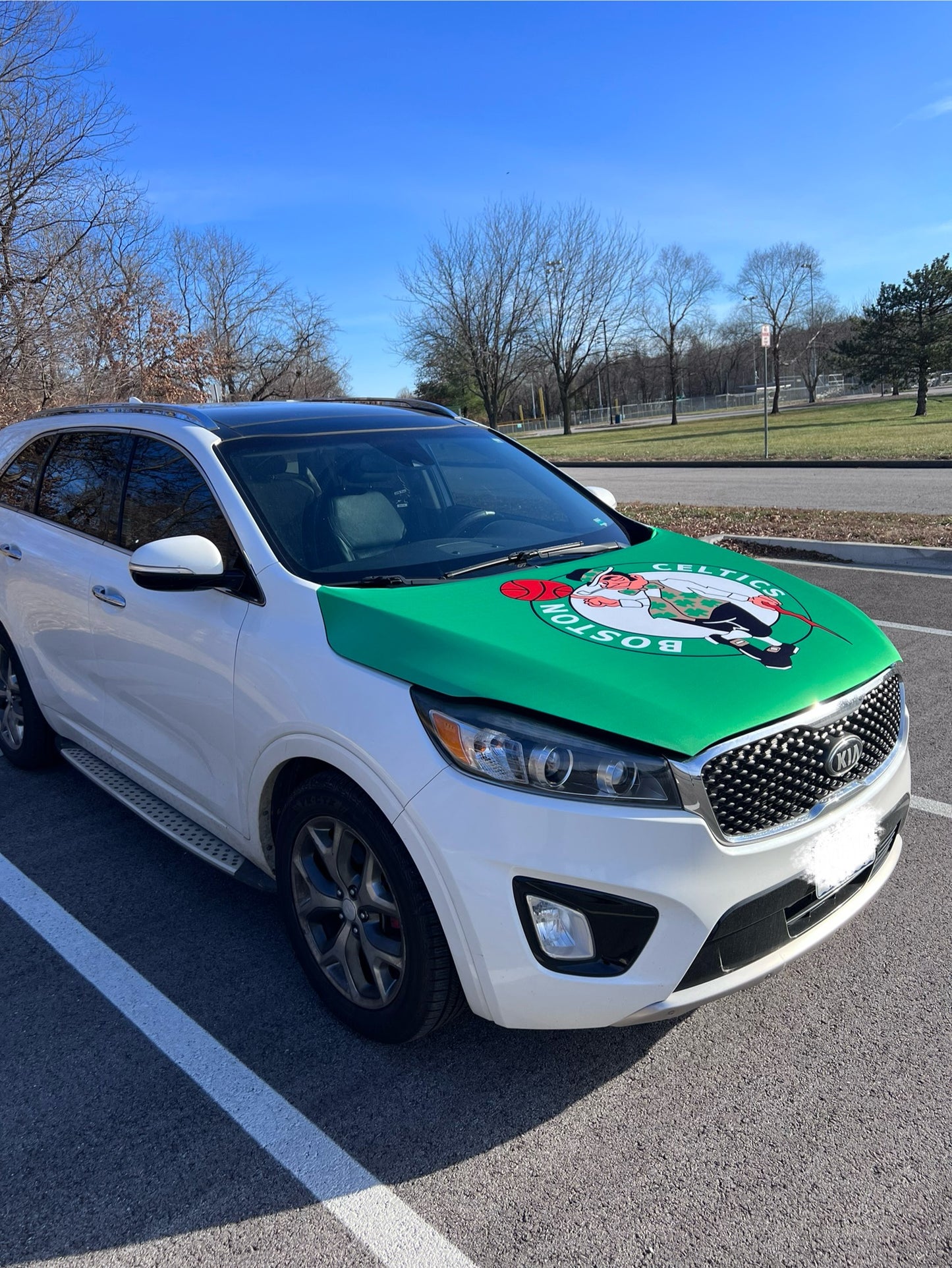 Boston Celtics Basketball Car Hood Cover