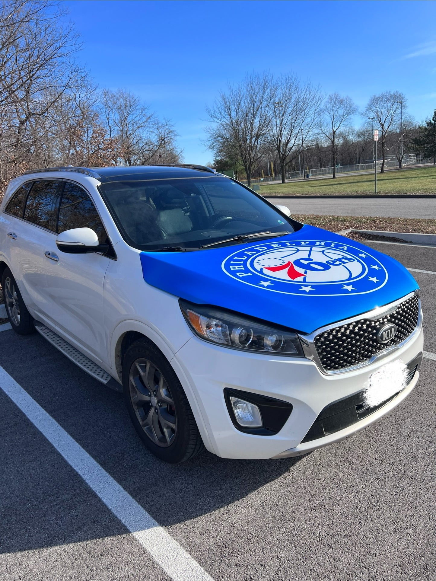 Philadelphia 76ers Basketball Car Hood Cover