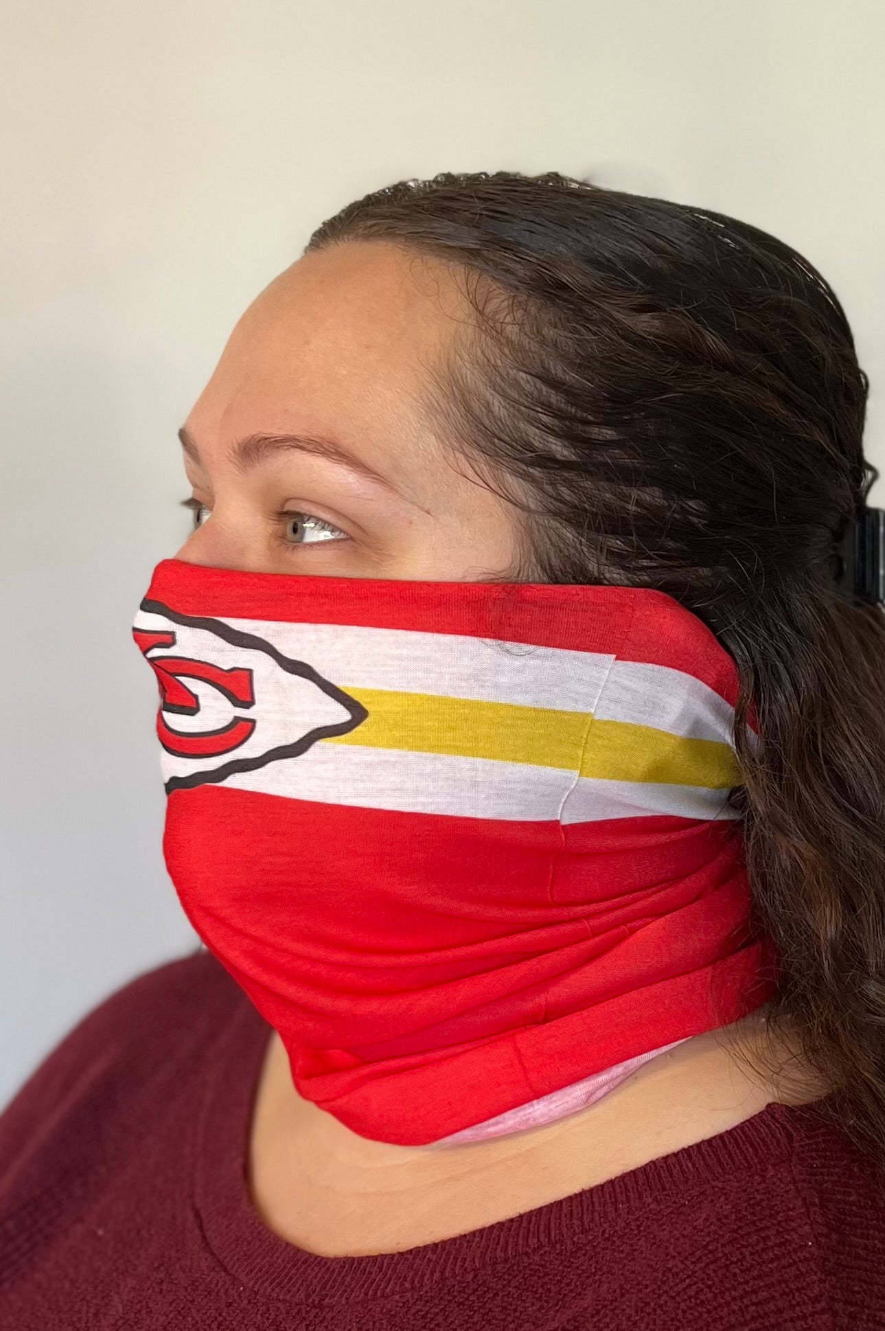 KC Chiefs Arrowhead Stripe Neck Gaiter