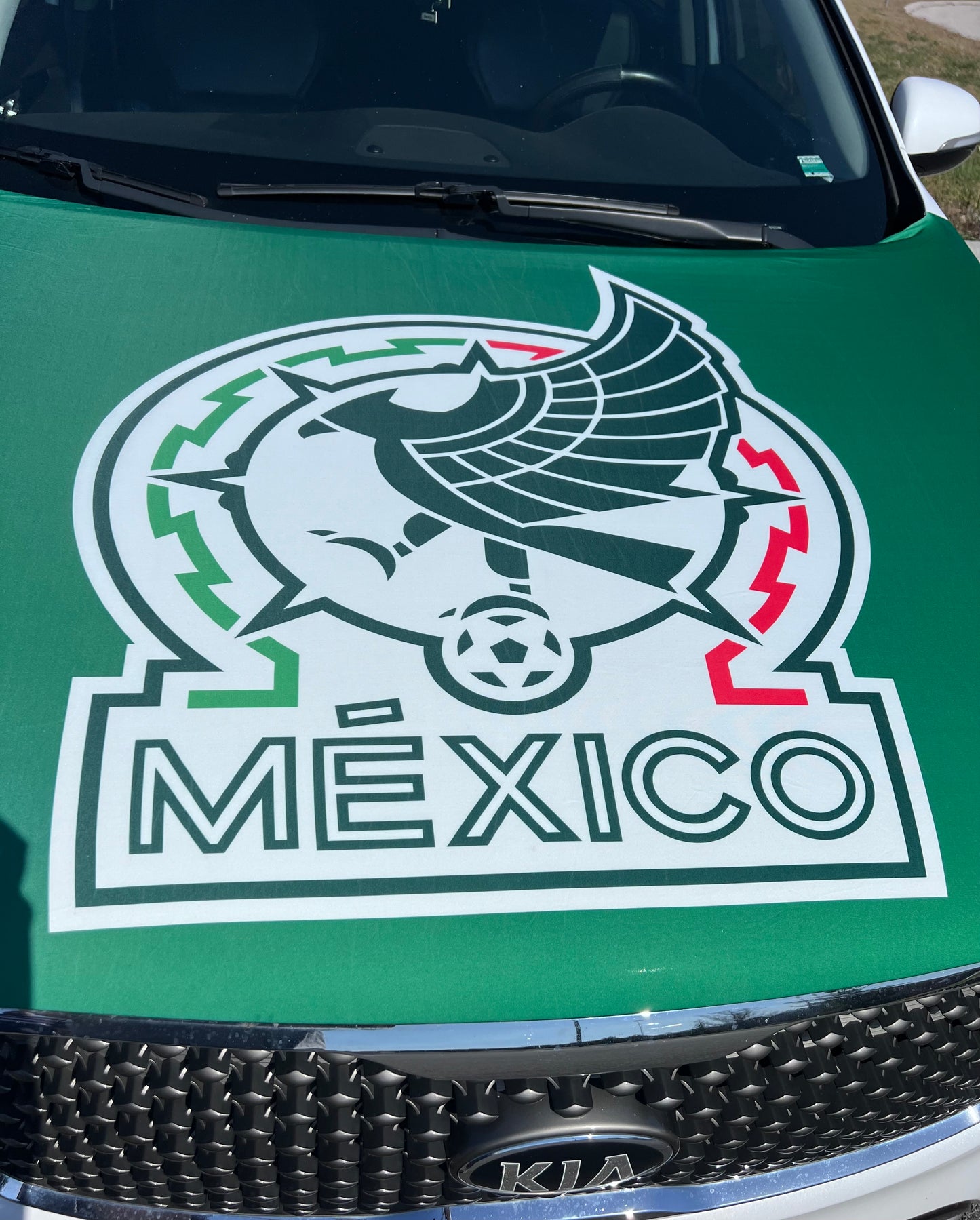 Mexico Soccer Car Hood Cover
