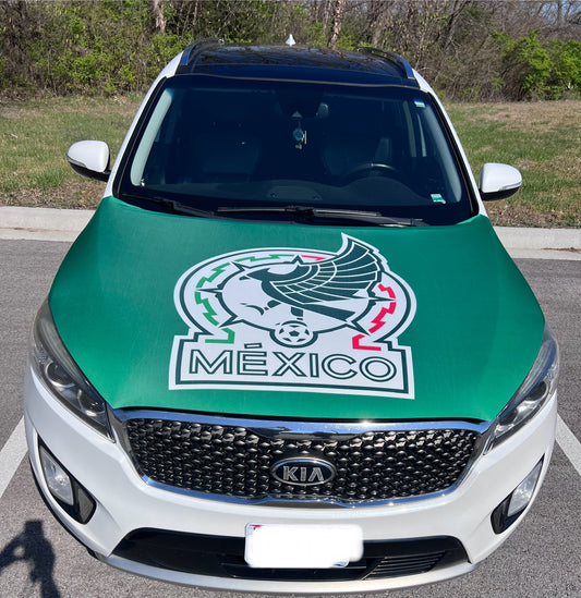 Mexico Soccer Car Hood Cover