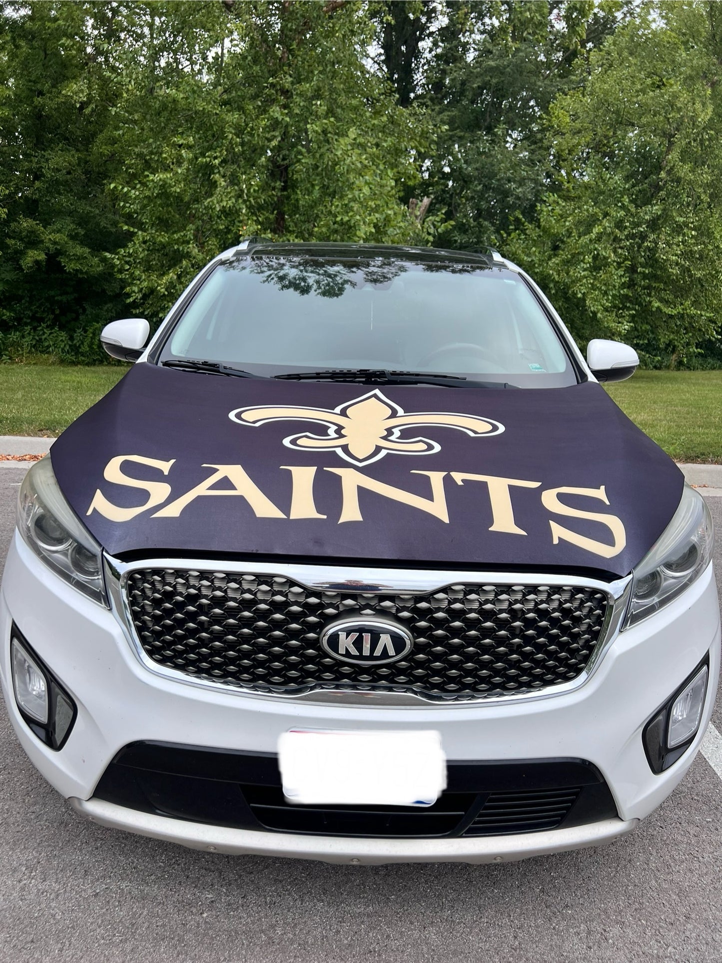 New Orleans Saints Car Hood Cover