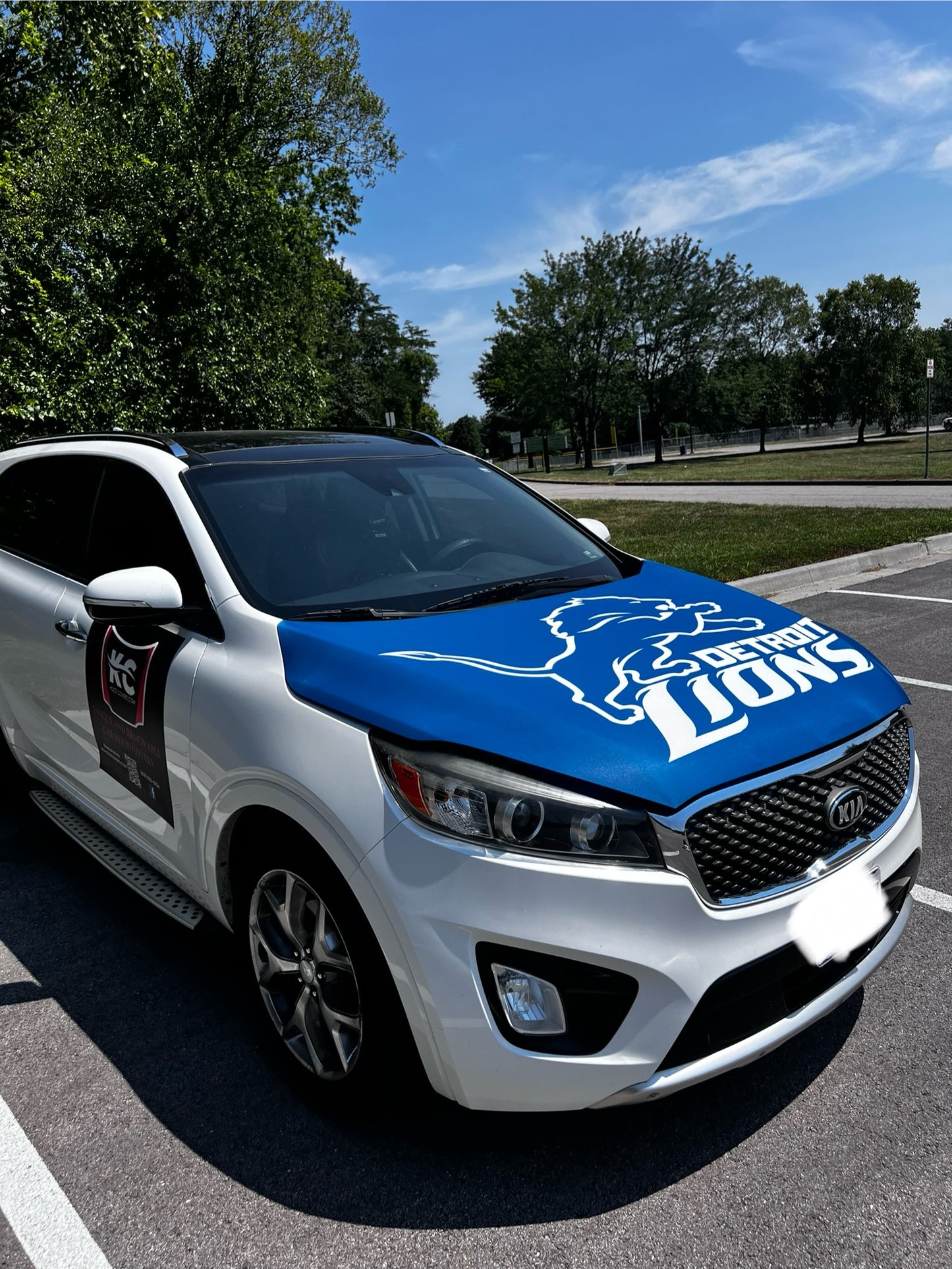 Detroit Lions Car Hood Cover