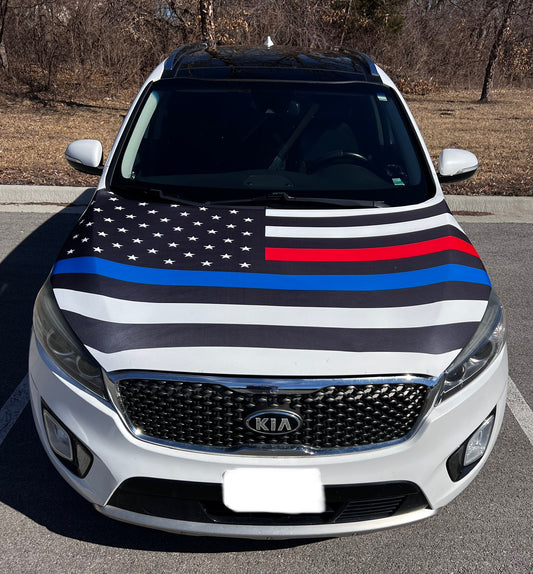 First Responders Flag Car Hood Cover