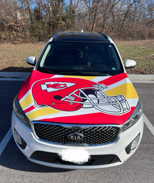 Chiefs Helmet Car Hood Cover