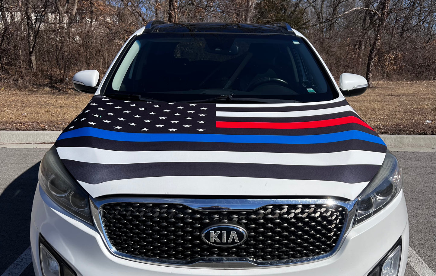 First Responders Flag Car Hood Cover