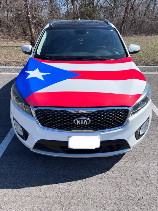 Puerto Rico Flag Car Hood Cover