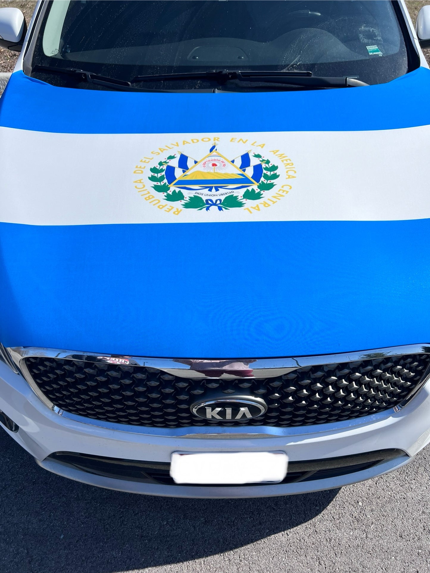 El Salvador Flag Car Hood Cover