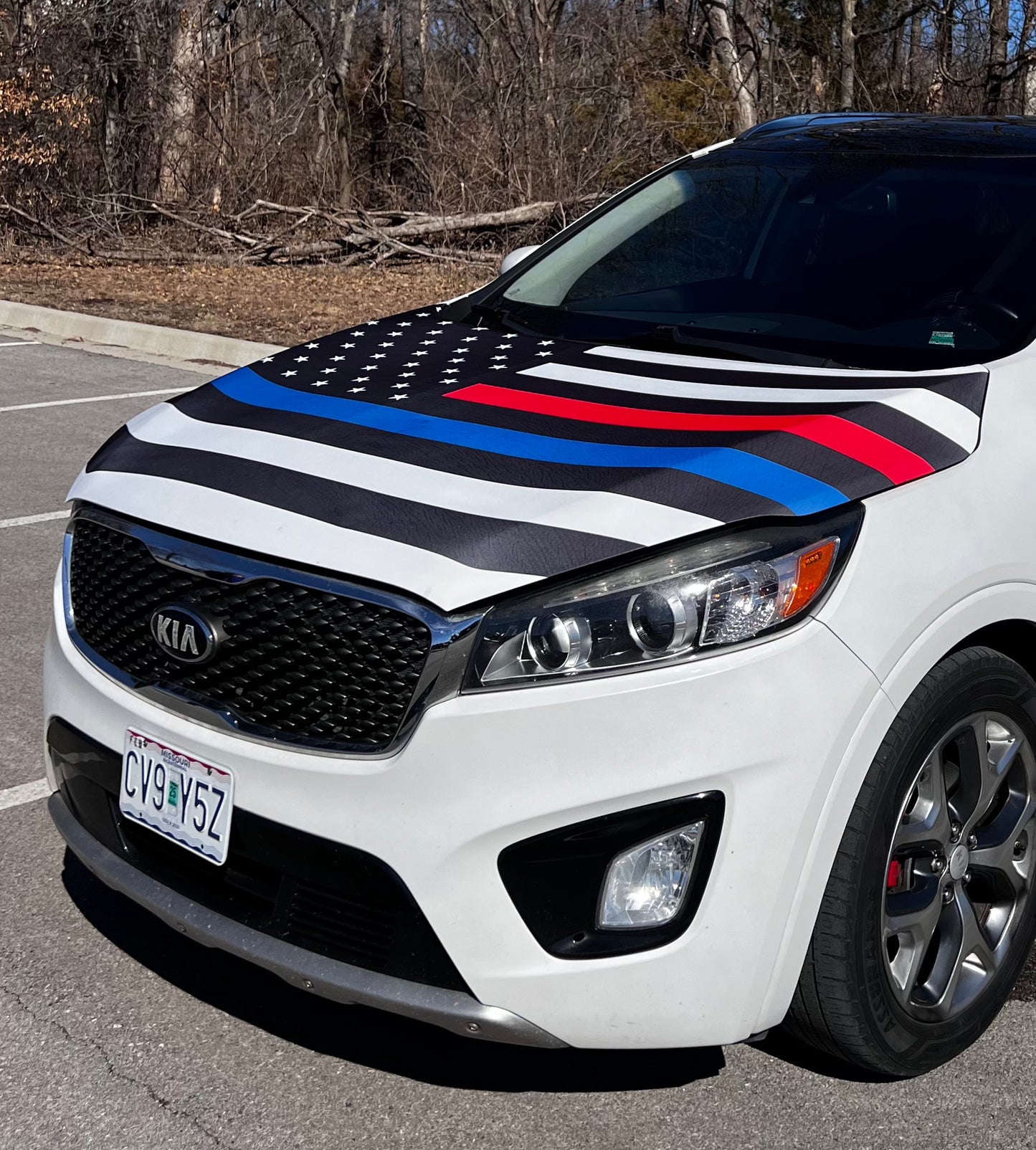 First Responders Flag Car Hood Cover