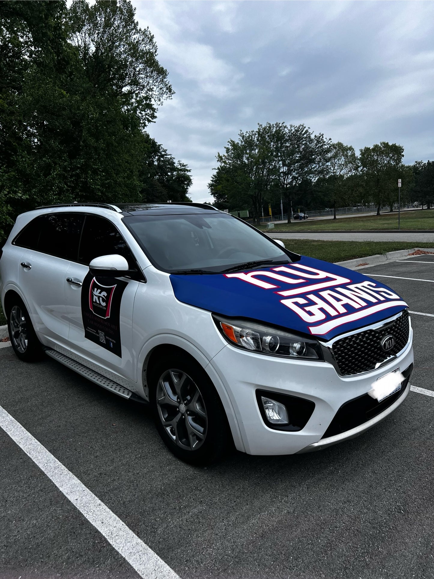 NY Giants Car Hood Cover