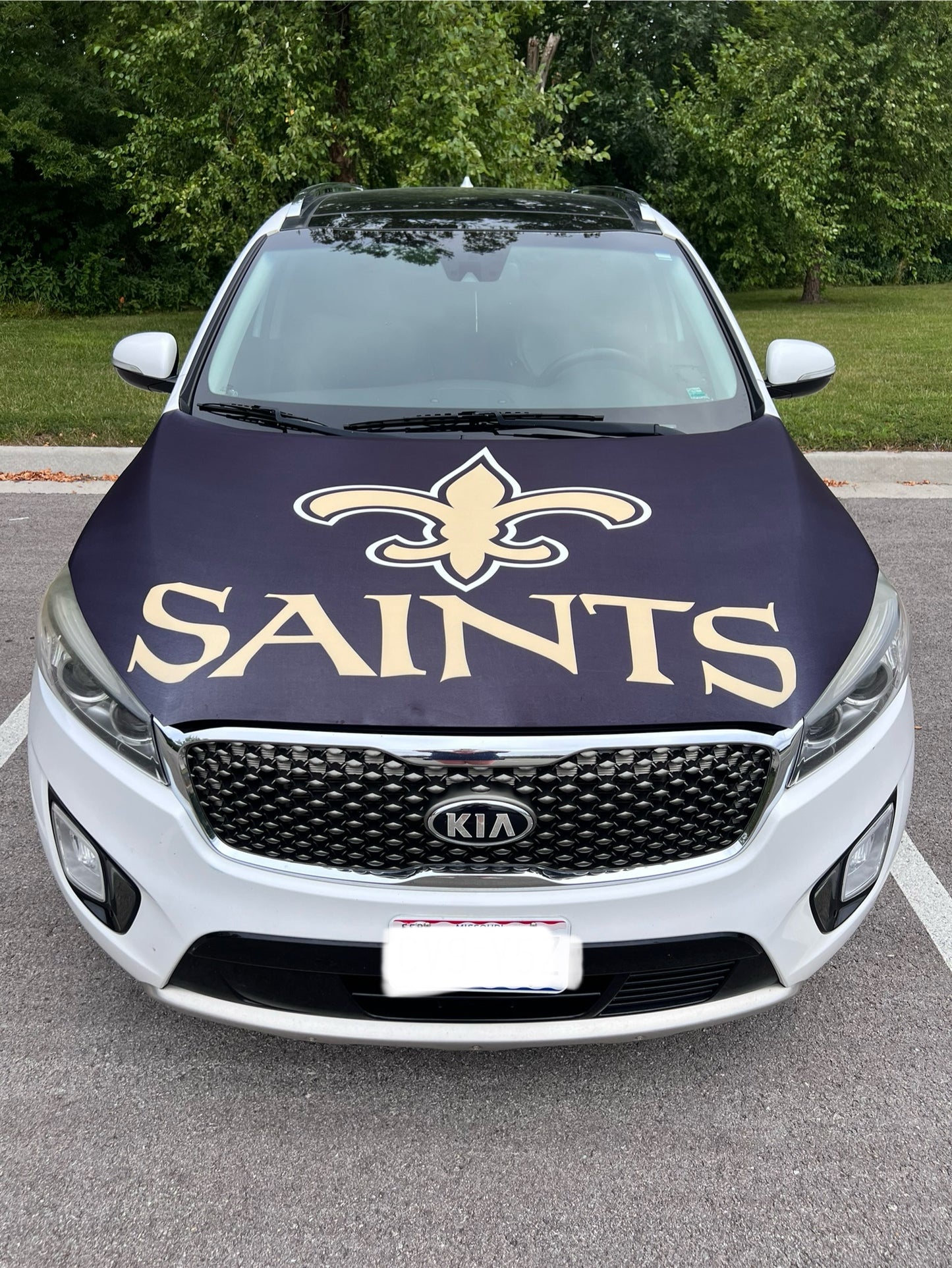 New Orleans Saints Car Hood Cover