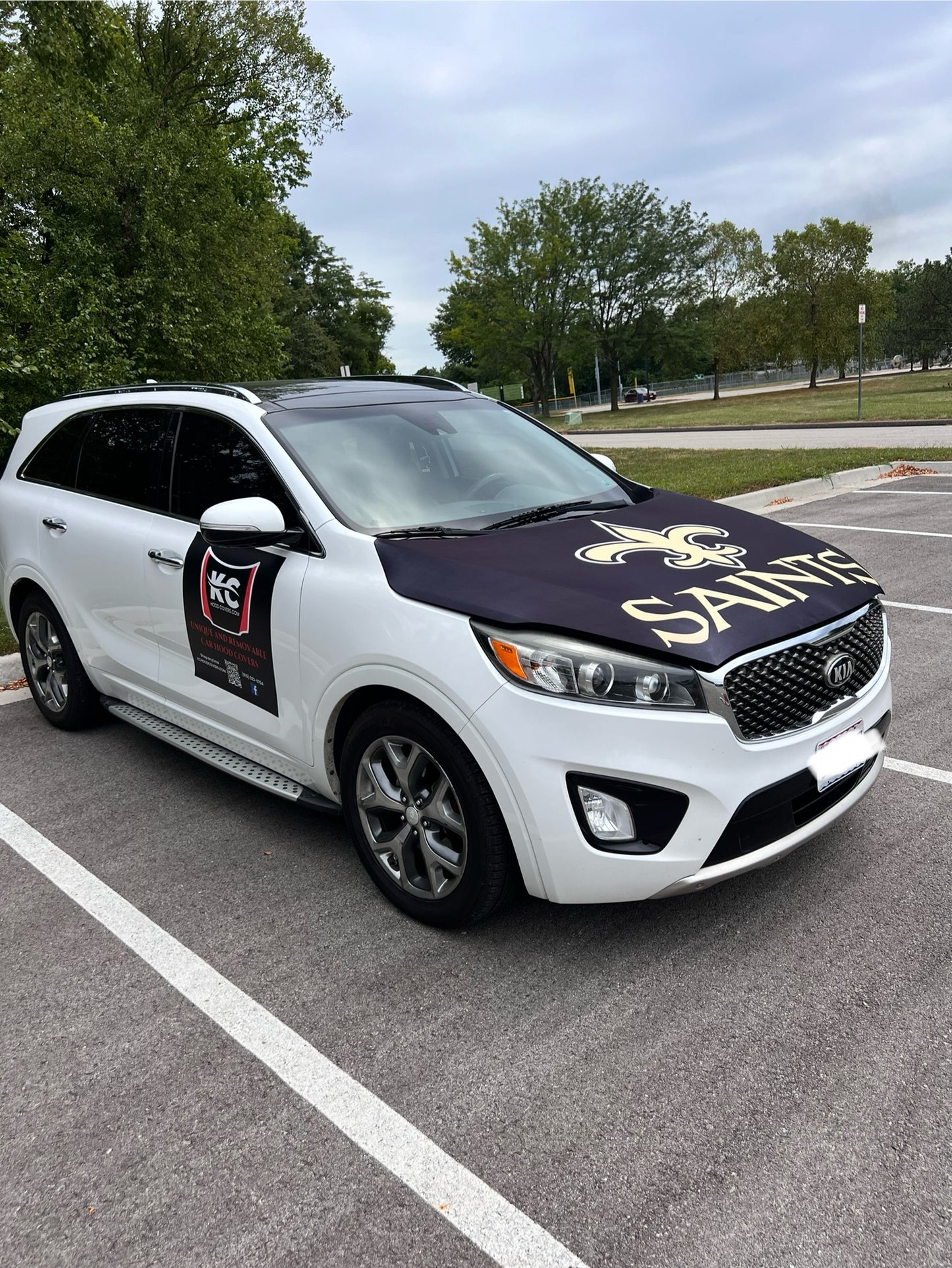 New Orleans Saints Car Hood Cover