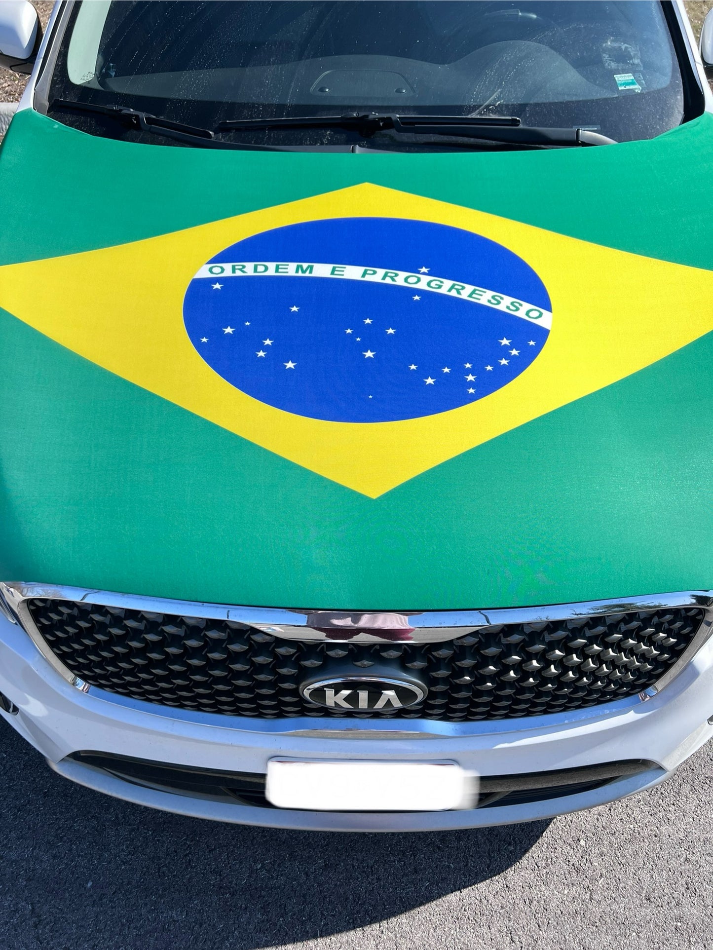 Brazil Flag Car Hood Cover