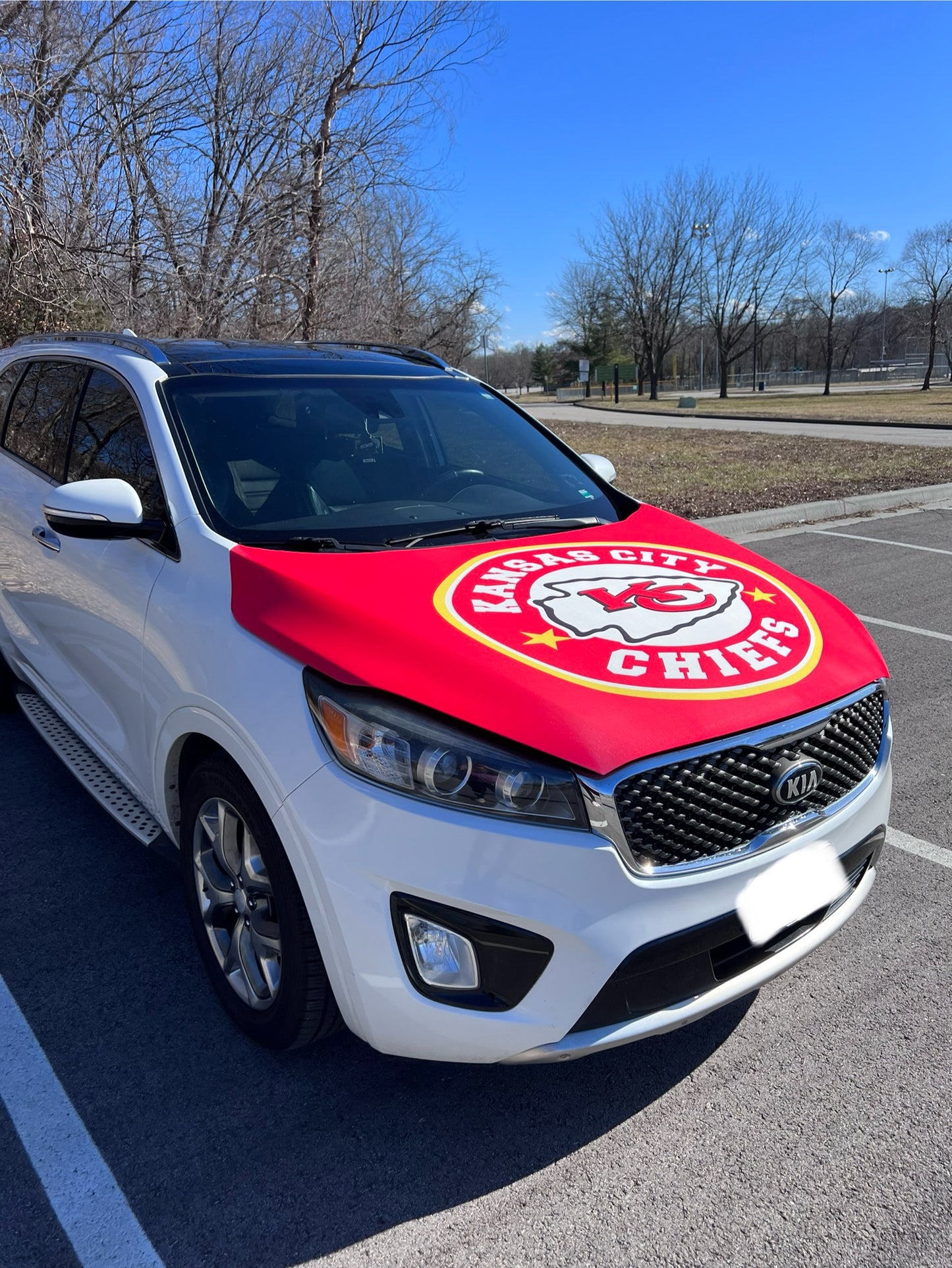 Kansas City Chiefs Round Logo Car Hood Cover