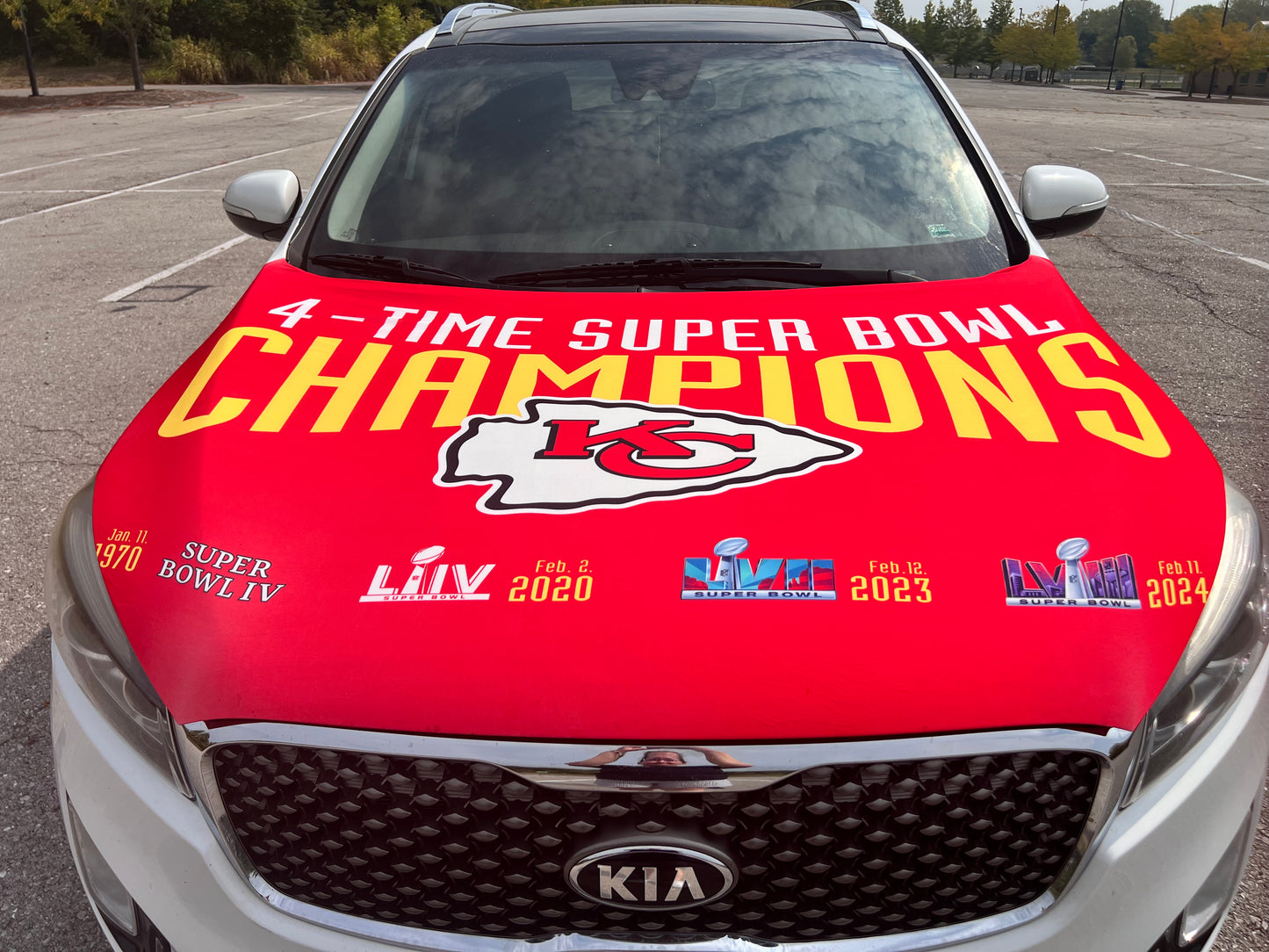 Chiefs 4-Time Super Bowl Champions Car Hood Cover