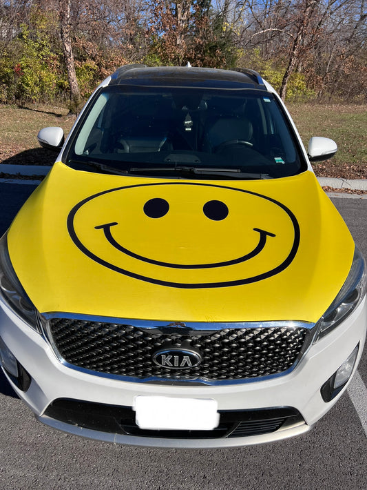 Smiley Face Car Hood Cover