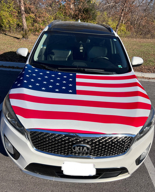 American Flag Car Hood Cover