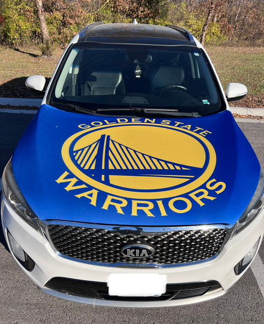 Golden State Warriors Basketball Car Hood Cover