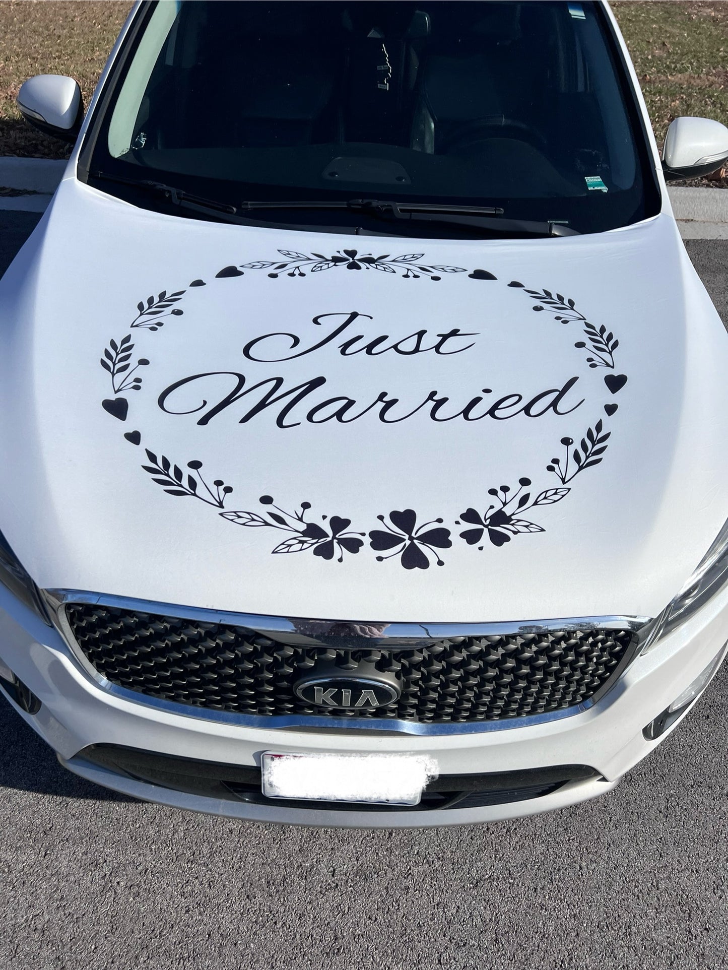 Just Married Car Hood Cover