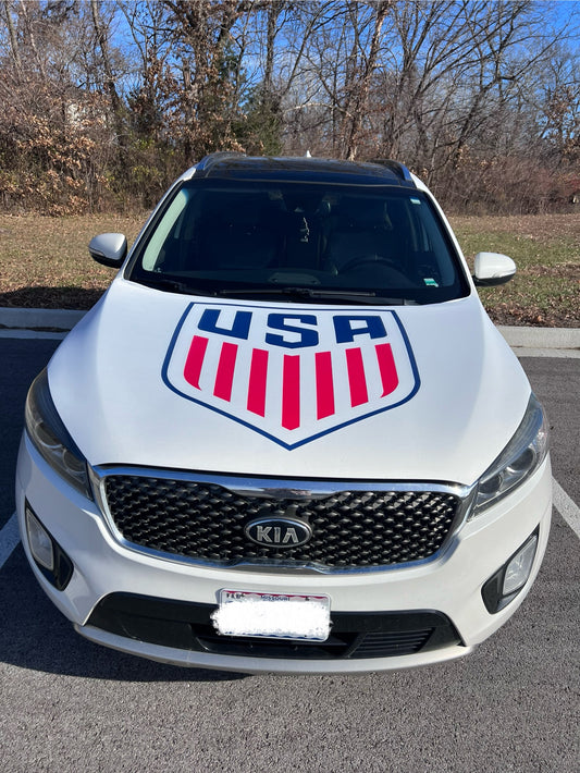 USA Soccer Team Car Hood Cover
