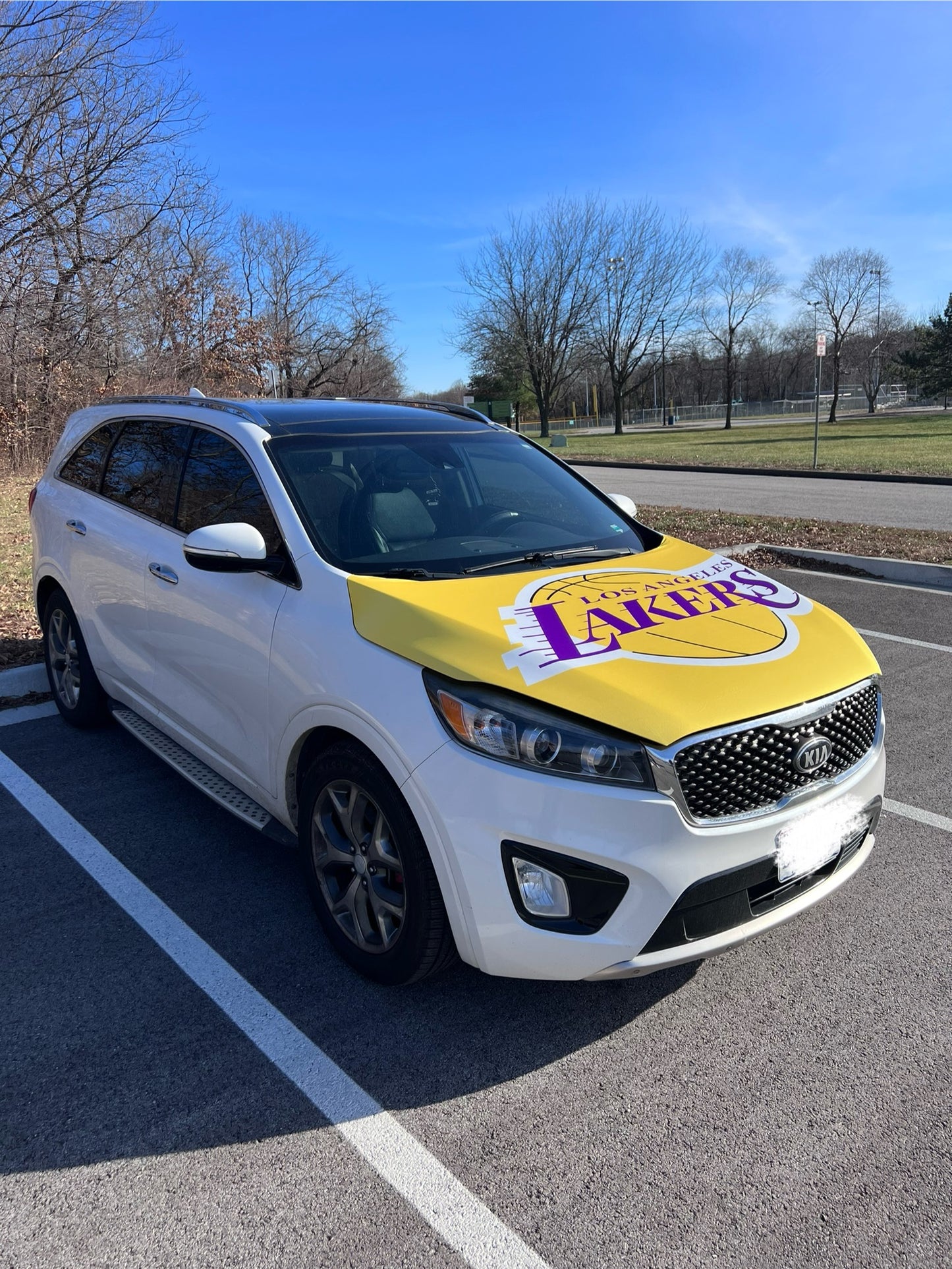 L.A. Lakers Basketball Car Hood Cover