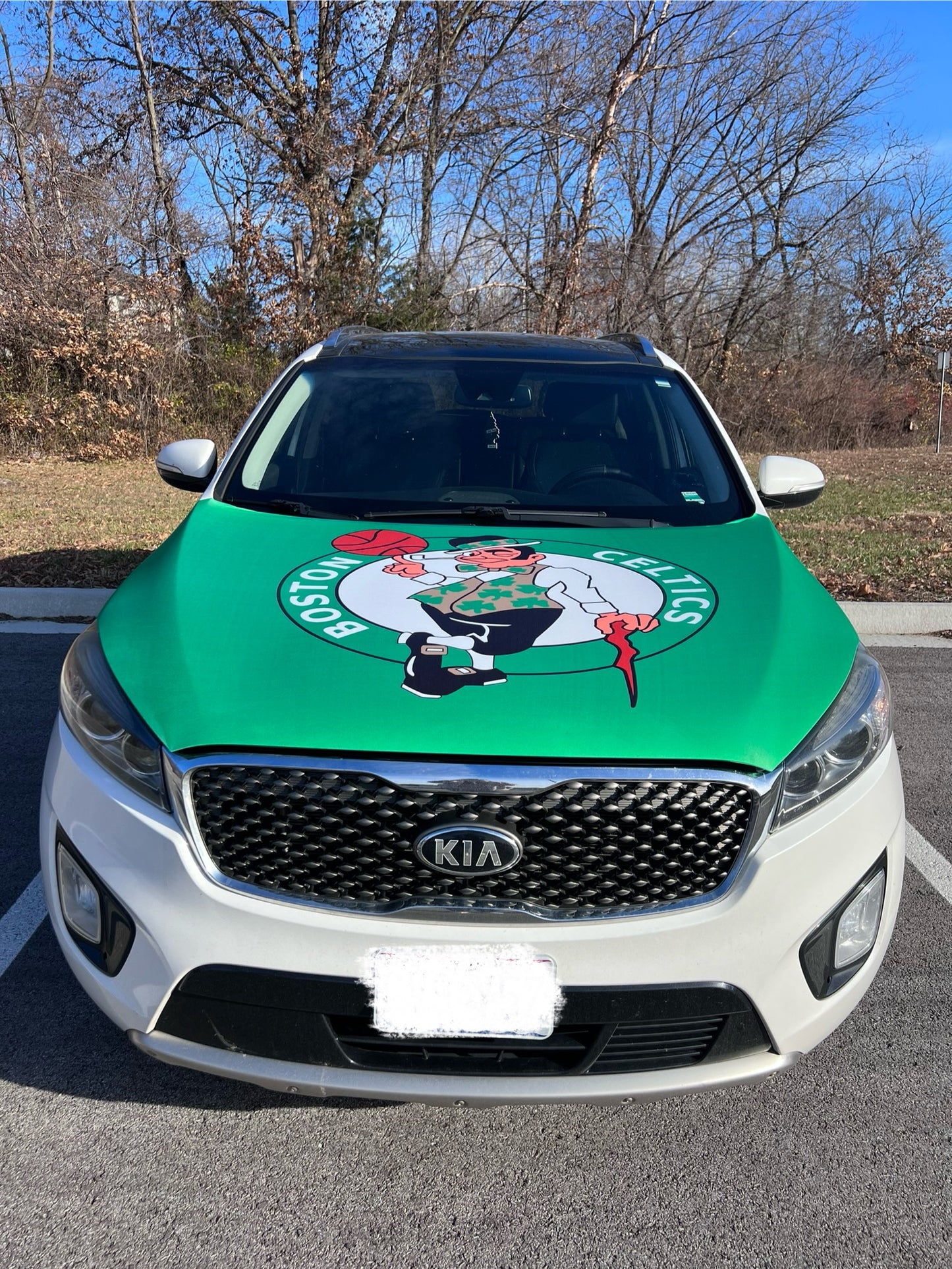Boston Celtics Basketball Car Hood Cover